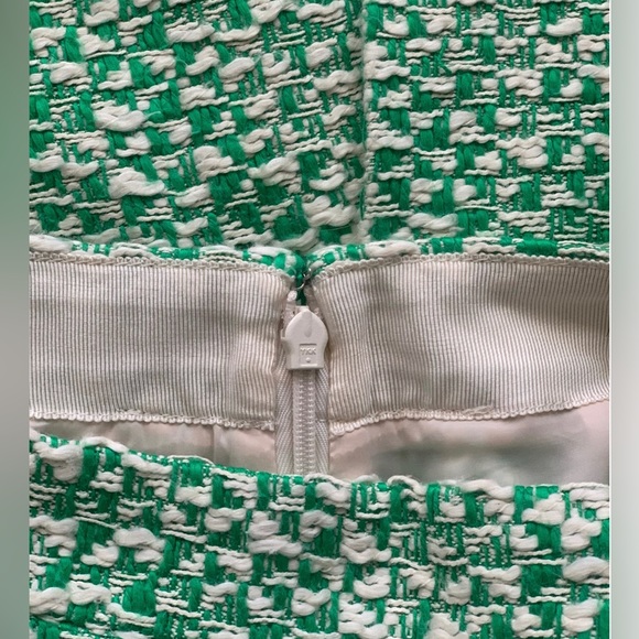 J. Crew No. 2 Pencil Skirt White Kelly Green Tweed 100% Cotton 00 XXS - Picture 8 of 9